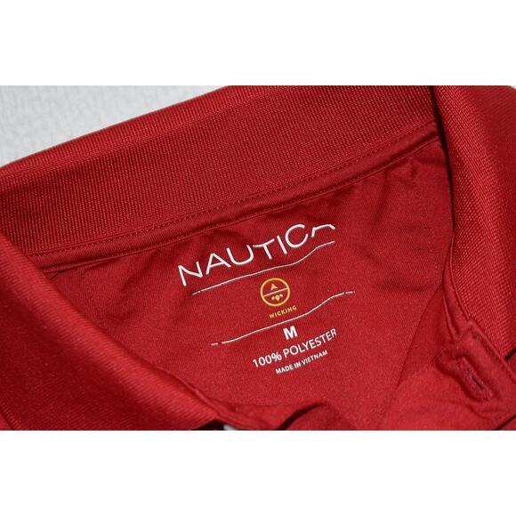 Nautica Golf Polo Shirt Men Size Medium Performance Polyester - Picture 4 of 6